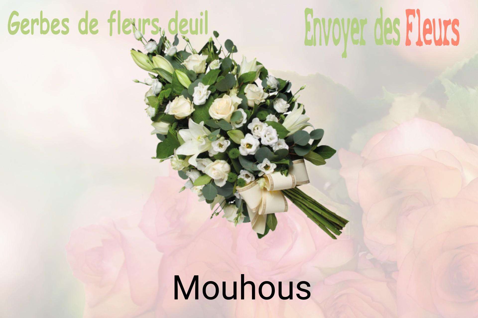 Gerbe de fleurs de deuil livrée à Mouhous